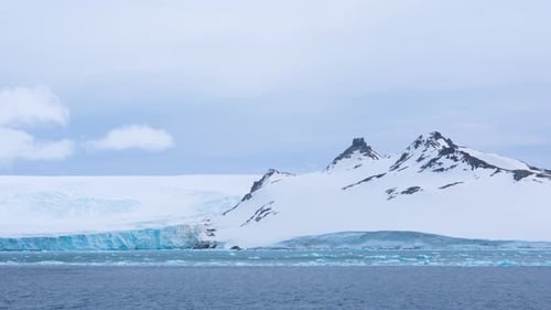Antarctica Nature Documentary High Quality Nature Background Scenic Sailing By Glacier Icebergs Snow