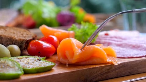 Close Up of Delicious Food Board Appetizer