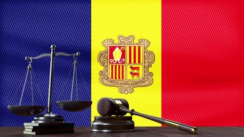 Drapeau d'Andorre avec le juge Mallet