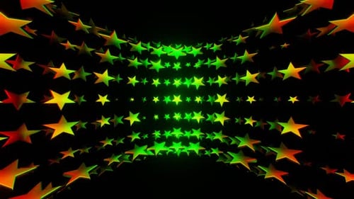 Green And Red Movement Of Stars Background Vj Loop In HD