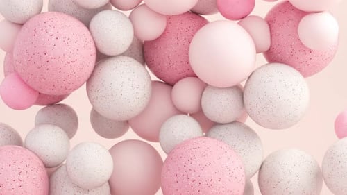 Fluid Motion Background of Pink and White Spheres
