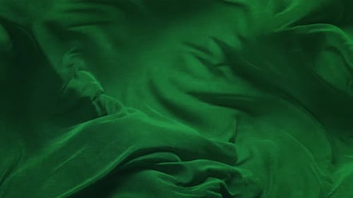 Dynamic Green Silk Fabric Wave Motion Background