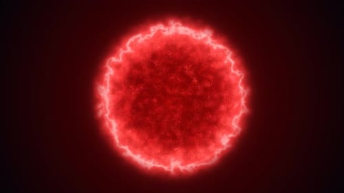 Glowing Red Energy Ball Pulsating Abstract Animation