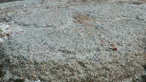 Environmental Pollution and Ecological Disaster Aerial View of Garbage Pile in Landfill or Trash