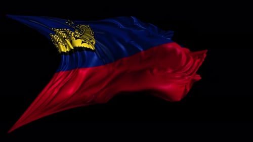 Realistic Waving Flag of Liechtenstein