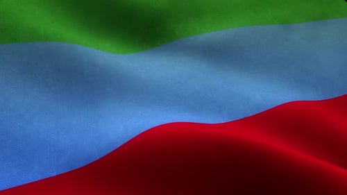Realistic Waving Flag with Green Blue Red Stripes