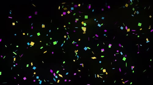 Colorful Party Popper Confetti Falling Overlay Background Loop V3
