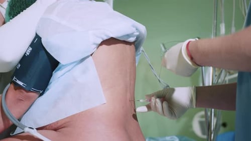 Patient Receives Injection in Hospital Operating Room
