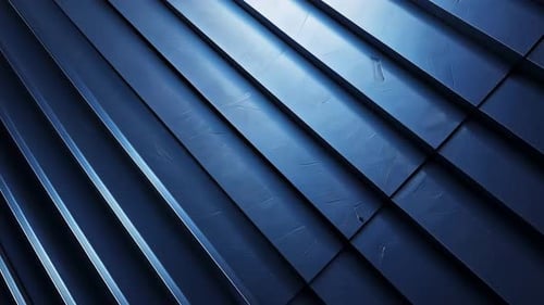Abstract metal panels in dark blue
