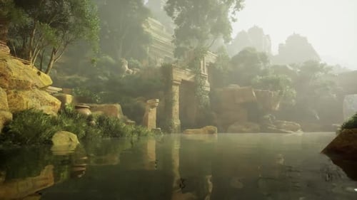 Réflexion du temple doré, scène sereine avec temple reflété sur l'eau
