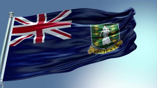 Realistic Waving British Virgin Islands Flag Animation