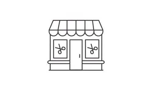 Animierte Friseursalon-Ikone