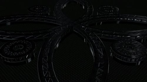 Abstract Metallic Geometric Rotating Pattern Background Loop