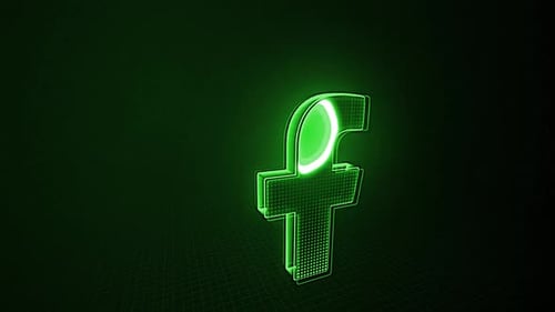 Animated Neon Green Facebook Social Media Icon