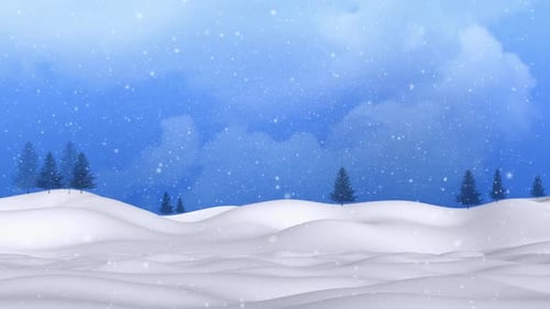Happy Christmas and New Year Snow Field Background