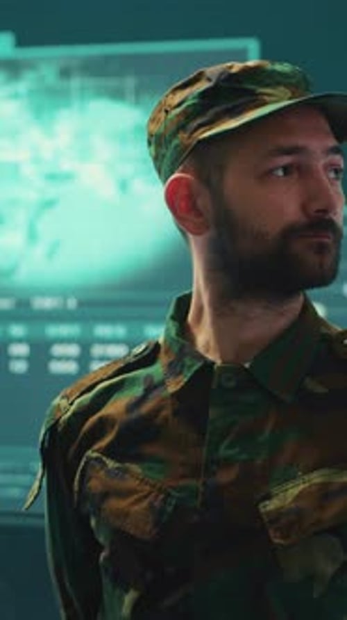 Vertical Video Military Hackers in a Secret Service Cyber Operations Room