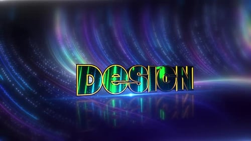 Dynamic Futuristic 3D Text Title with Glowing Light Trails