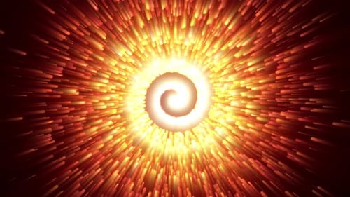 Abstract glowing particles flying in a spiral in a vortex of energy, magic particles sparkle