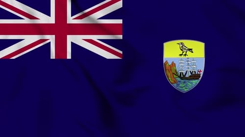 Waving Flag of Saint Helena Realistic Loop Animation