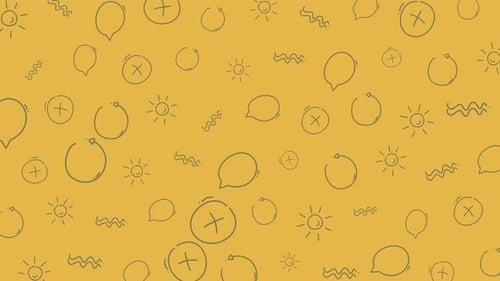 Doodle Pattern Hand Drawn Icons Communication Symbols Seamless Background Abstract Shapes