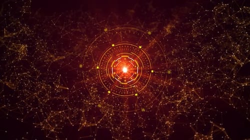 Futuristic Technology Network HUD Animation Background