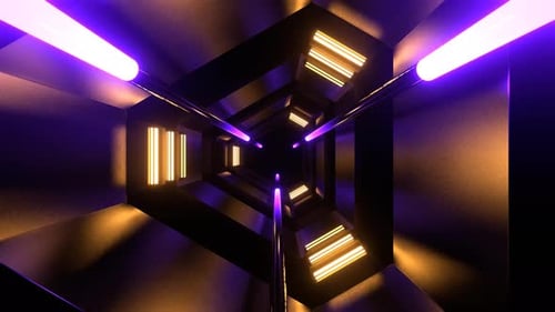 Yellow And Purple Starship Engine Energy Tunnel Background Vj Loop In 4K