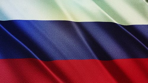 Waving Russian Flag Animation with Realistic Fabric Texture