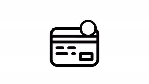 credit card line icon animation