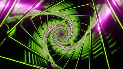 Lime And Pink Glowing Spiral Background Vj Loop In HD