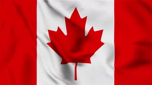 Seamless Waving Canadian Flag Loop Animation
