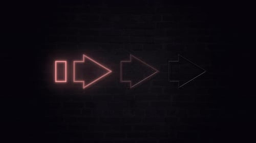 Glowing Neon Play Pause Fast Forward Buttons Animation