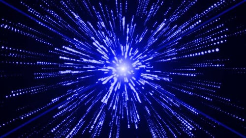 Futuristic Blue Light Speed Starburst Background