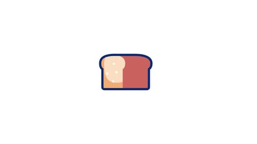 Flat Design Bread Toasting Transformation Animation