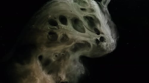 Nephos Collection: A whitish yellow abstract center element gliding towards bottom right corner on b