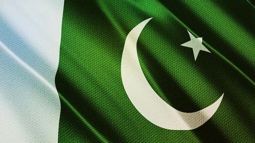 Waving Pakistan Flag Seamless Loop Background