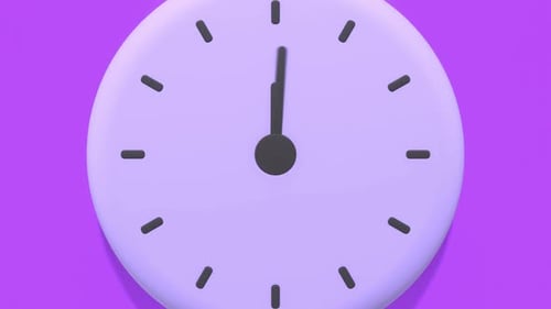 animated clock with moving arrow, clock ticking animation, clock counting down animation.