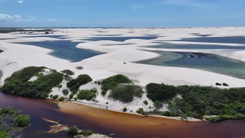 Lencois Maranhenses Skyline At Santo Amaro In Maranhao Brazil.