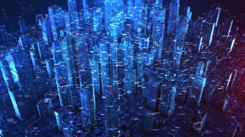 Digital Metaverse Artificial Intelligence Technology Cyberspace City Smart City Infographics 3D AI