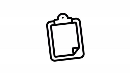 Animated Flat Design Clipboard Icon for Business and Tasks