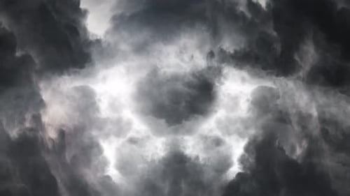 Gewitter mit Blitzeinschlägen und Gewitterwolken ansehen 4k