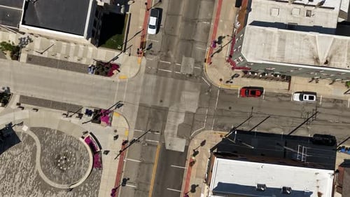 Small town intersection topdown hyperlapse