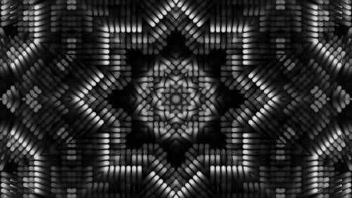 Abstract Geometric Black and White Kaleidoscopic Motion Background