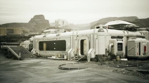 Futuristic Space Station Amid Desert
