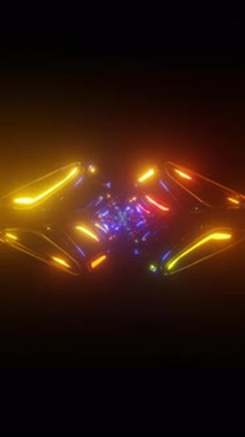 Vertical Video of Abstract Pulsating VJ Design with Seamless Rotation