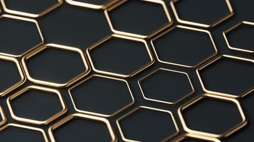 Metallic hexagon structure pattern background