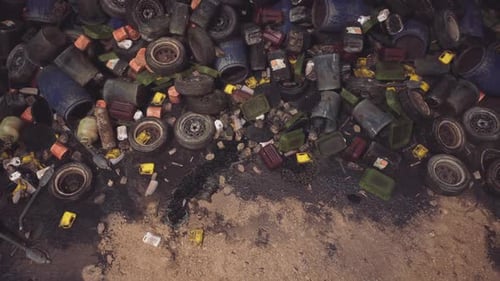 Pollution and Waste Accumulation in an Urban Area with Discarded Materials