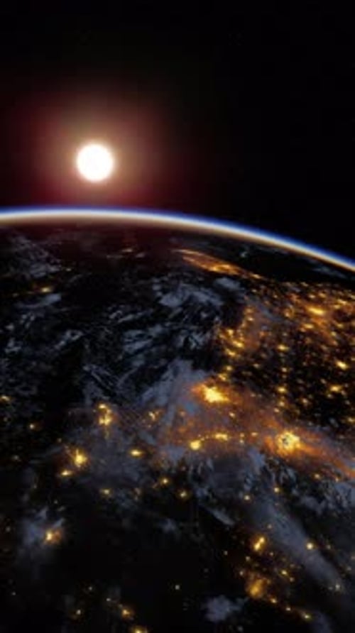 Planet Earth Glowing at Night From Space
