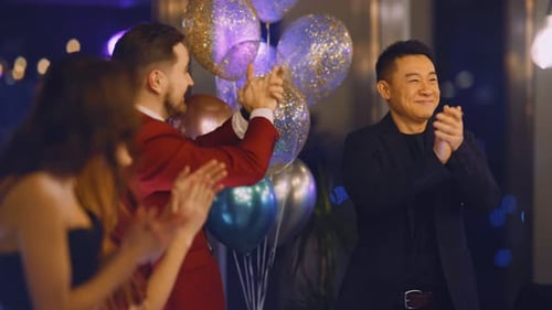 Happy Business Colleagues Celebrate Together at Office Party