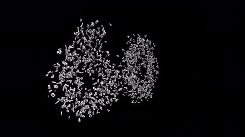 Number 60 Made of Numbers with Alpha Channel. 3D Font Number Animation. Transparent Background