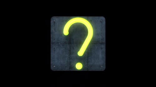 Neon Question Mark Sign